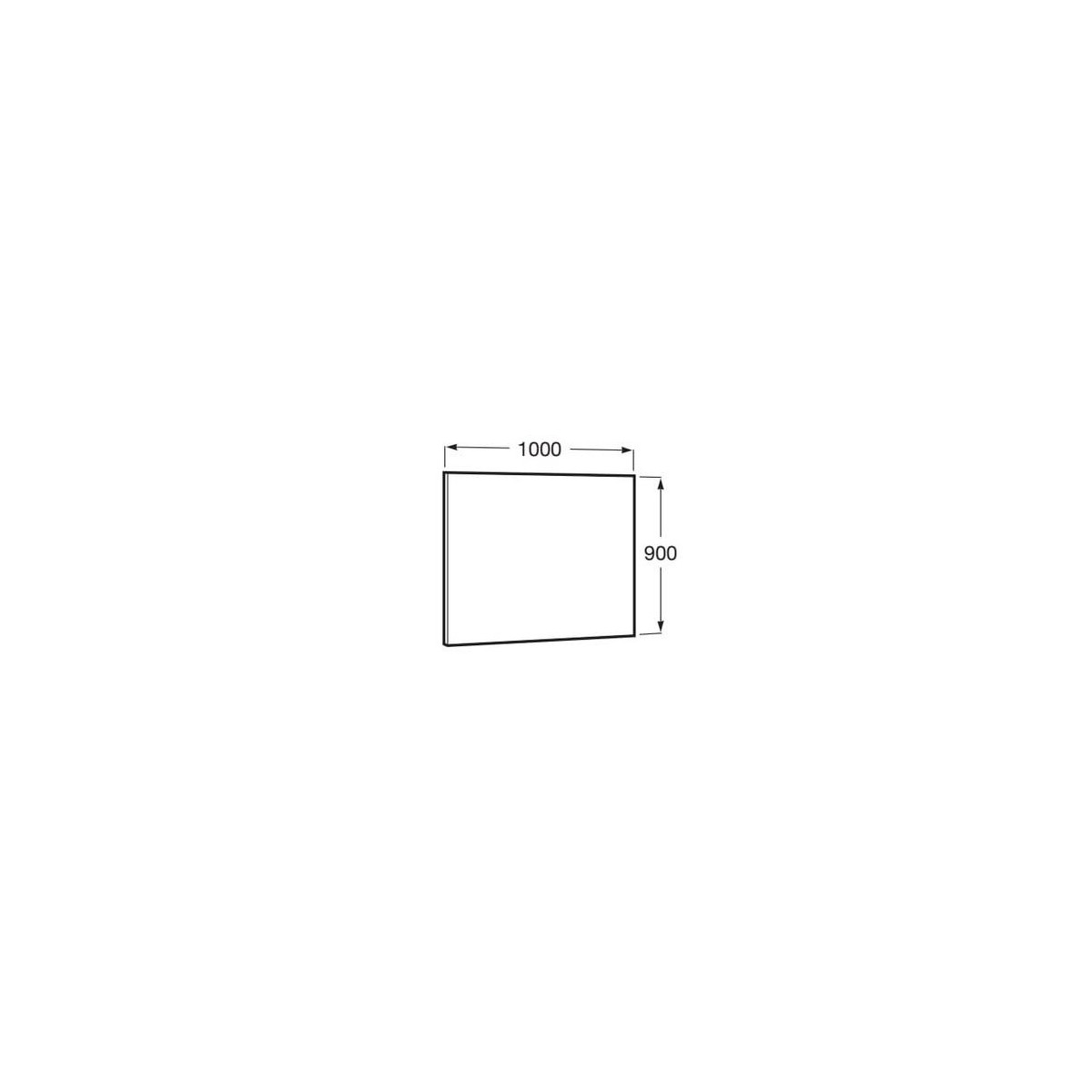 Miroir rectangulaire horizontal luna 1000x900 - ROCA A812189000 