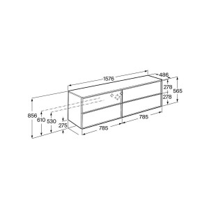 Inspira meuble 4 tiroirs pour vasques à poser 1600 mm gris mat - ROCA A852523510 