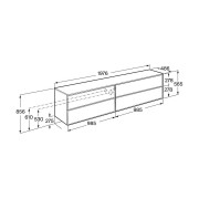 Inspira meuble 4 tiroirs pour vasques à poser 2000 mm magnolia texturé - ROCA A852524556 