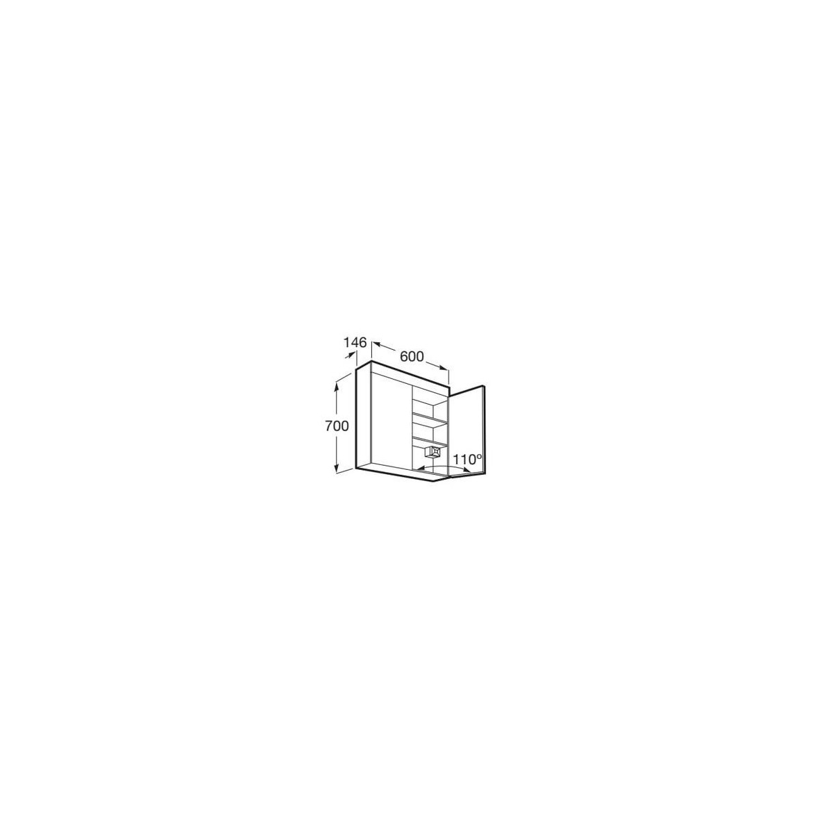 Luna Armoire De Toilette 600X700 Mm - ROCA A857375472 