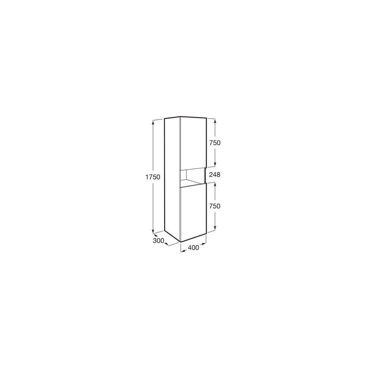 Delta Colonne 400Mm 1 Niche Orme Foncé-Roca A857636511 