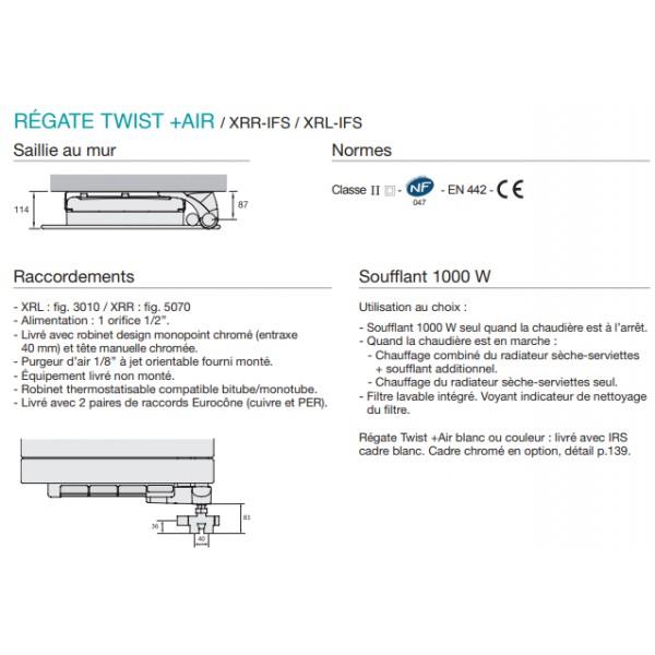 Sèche-serviette Soufflant ACOVA - REGATE Twist + Air électrique