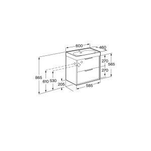Meridian meubles 2 tiroirs 600 blanc mat - ROCA A858101509 
