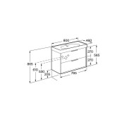 Meridian meubles 2 tiroirs 800 blanc mat - ROCA A858102509 
