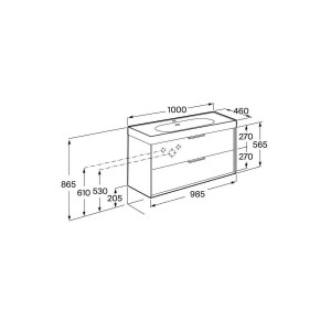 Meridian meubles 2 tiroirs 1000 blanc mat - ROCA A858103509 