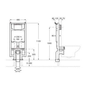 Bâti-support WC Duplo One compact - ROCA A890073020 