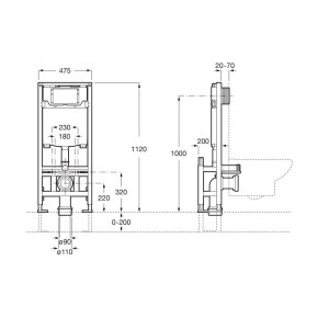 Bâti-support WC Duplo One autoportant  - ROCA A890077020 