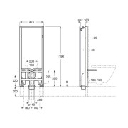 Duplo one bâti-support wc mural sans réservoir avec coude d’évacuation ø90/110mm - ROCA A890078100 