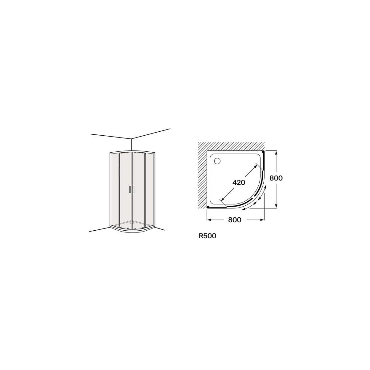 Victoria plus mr 800 mm (r500) noir - ROCA AM12E3207D0016NMN 