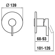 Kartell mitigeur de douche encastré pour simibox pvd or rose - LAUFEN H3313360820001 