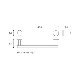 Niara porte-serviettes 45 cm chromé 468x86x58 mm - LAUFEN H3810610040001 