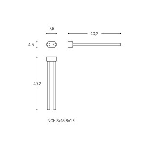 Niara porte-serviettes pivotant double 40 cm titane noir mat 78x402x45 mm - LAUFEN H3810611630011 