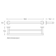 Niara porte-serviettes double 60 cm chromé 602x134x58 mm - LAUFEN H3810620040021 