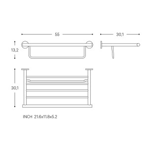 Niara porte-serviette de réserve chromé 553x302x134 mm - LAUFEN H3810620040031 
