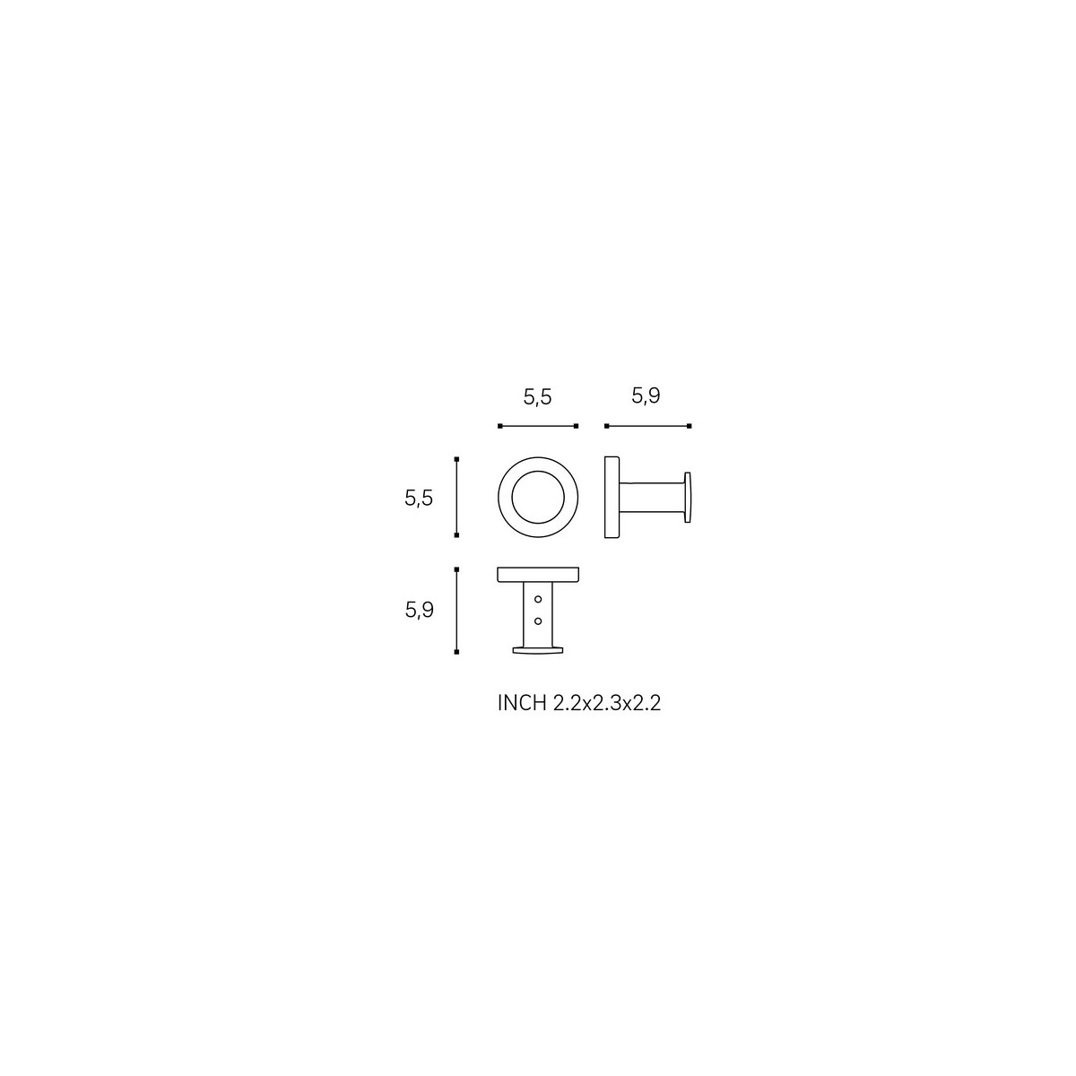 Niara patère or pâle mat 58x61x58 mm - LAUFEN H3810631650001 