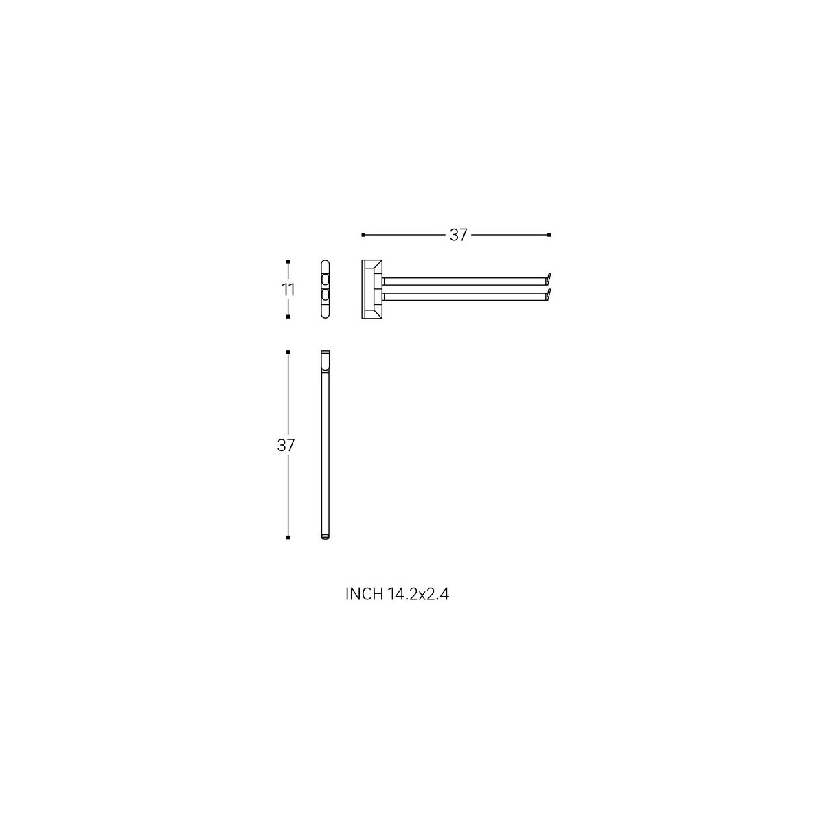 Hali porte-serviettes latéral double 36 cm chromé chromé 16x371x116 mm - LAUFEN H3811710040031 