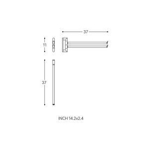 Hali porte-serviettes latéral double 36 cm chromé chromé 16x371x116 mm - LAUFEN H3811710040031 