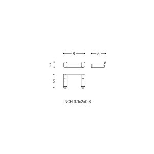 Hali patère double chromée chromé 80x53x22 mm - LAUFEN H3811730040011 
