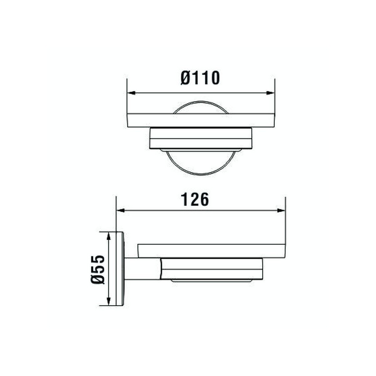 Cana porte-savon mural à coller chromé chromé 110x126x55 mm - LAUFEN H3831310040001 