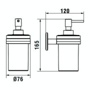 Cana porte-savon liquide à coller en verre et chromé chromé 76x136x165 mm - LAUFEN H3831320040001 