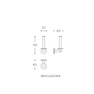 Niara porte-papier toilette vertical rose gold brossé 58x95x176 mm - LAUFEN H3840621620021 