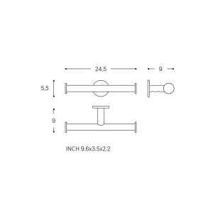 Niara porte-papier toilette double sans couvercle pvd or rosé brossé 245x82x58mm - LAUFEN H3840621680011 