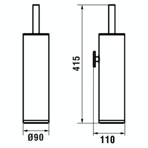 Cana porte-balayette à coller chromé chromé 90x110x415 mm - LAUFEN H3841310040011 