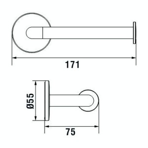 Cana porte-papier rouleau sans couvercle à coller chromé chromé 172x74x55 mm - LAUFEN H3841320040001 
