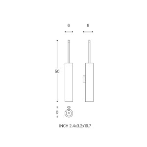 Hali porte-balayette à poser chromé chromé 62x82x484 mm - LAUFEN H3841710040001 
