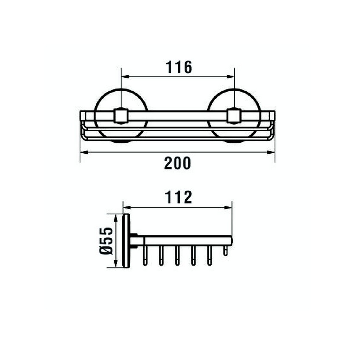 Cana porte-savon grille 20x11 cm à coller chromé chromé 200x112x55 mm - LAUFEN H3851310040001 