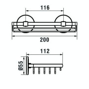 Cana porte-savon grille 20x11 cm à coller chromé chromé 200x112x55 mm - LAUFEN H3851310040001 