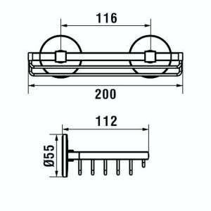 Cana porte-savon grille 20x11 cm à coller chromé chromé 200x112x55 mm - LAUFEN H3851310040001 
