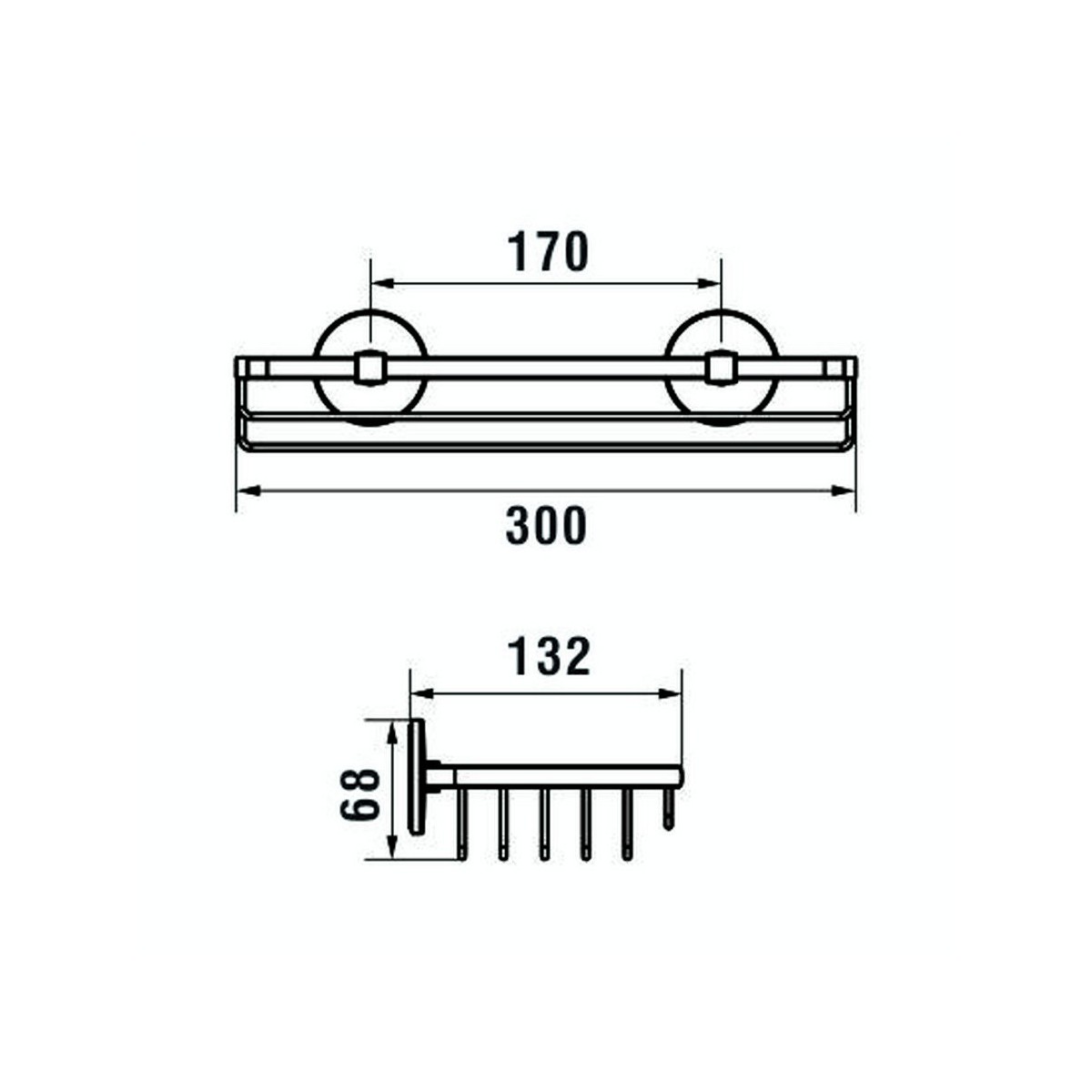 Cana porte-savon grille 30x13 cm à coller chromé chromé 300x132x68 mm - LAUFEN H3851310040011 