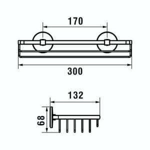 Cana porte-savon grille 30x13 cm à coller chromé chromé 300x132x68 mm - LAUFEN H3851310040011 