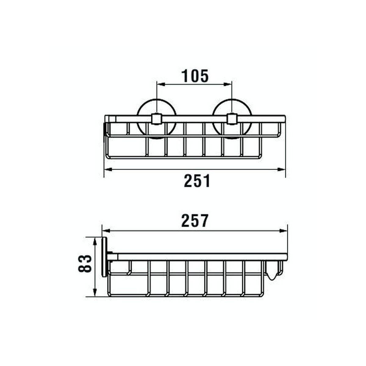Cana porte-savon grille d'angle 26x26 cm à coller chromé chromé 250x257x83 mm - LAUFEN H3851310040021 