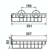 Cana porte-savon grille d'angle 26x26 cm à coller chromé chromé 250x257x83 mm - LAUFEN H3851310040021 