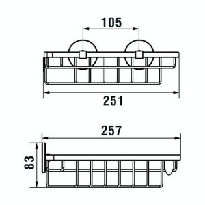 Cana porte-savon grille d'angle 26x26 cm à coller chromé chromé 250x257x83 mm - LAUFEN H3851310040021 