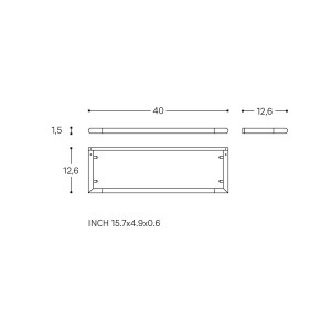 Hali tablette 40 cm chromée et verre chromé 400x126x15 mm - LAUFEN H3851710040001 