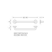 Niara barre d'appui 30 cm chromé 300x68x60 mm - LAUFEN H3890600040001 
