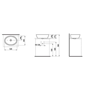 Laufen pro b vasque à poser non percé sans trop-plein 520x390x150 mm noir mat - LAUFEN H8129647161121 