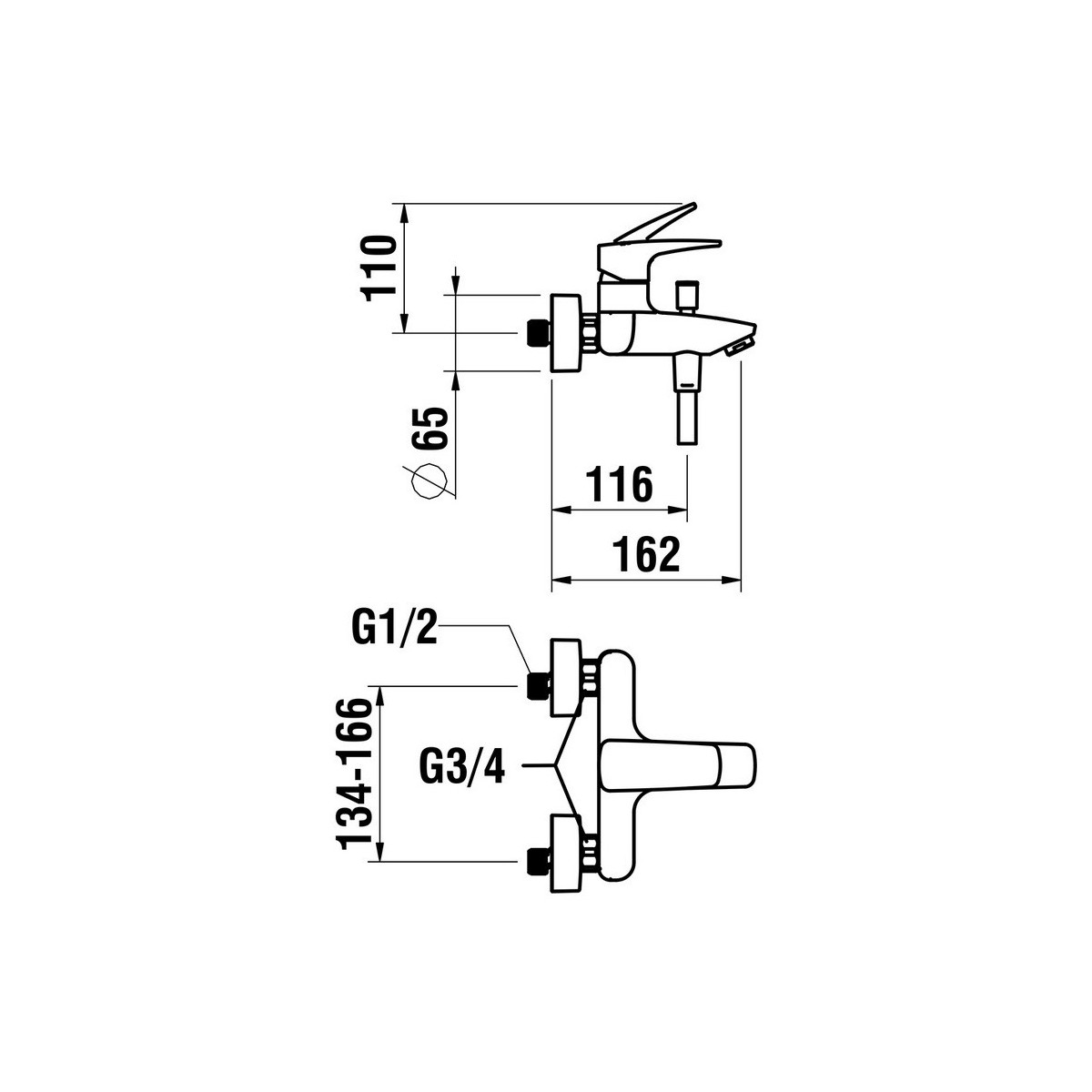 Laurin mitigeur bain mural avec inverseur avec garniture de douche chromé - LAUFEN HF500760100600 