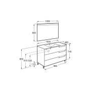 Aleyda Pack 3 Tiroirs 1000 Mm Bois Blanchi - ROCA A851847525 