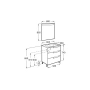 Aleyda Pack Compact 3 Tiroirs 600 Mm Bois Blanchi - ROCA A851885525 