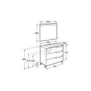 Aleyda Pack Compact 3 Tiroirs 800 Mm Bois Naturel - ROCA A851886524 