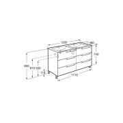 Aleyda Unik 6 Tiroirs 1200 Mm Bois Blanchi - ROCA A851888525 