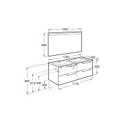 Aleyda Pack 4 Tiroirs 1200 Mm Bois Blanchi - ROCA A851889525 