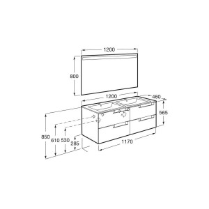 Aleyda Pack 4 Tiroirs 1200 Mm Bois Blanchi - ROCA A851889525 