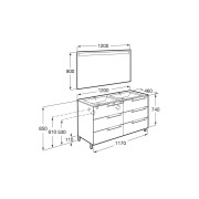 Aleyda Pack 6 Tiroirs 1200 Mm Bois Naturel - ROCA A851890524 