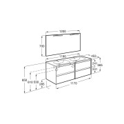 Tenet Pack 4 Tiroirs 1200 Mm City Oak - ROCA A851895402 