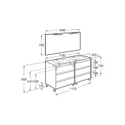 Tenet Pack 6 Tiroirs 1200 Mm City Oak - ROCA A851896402 